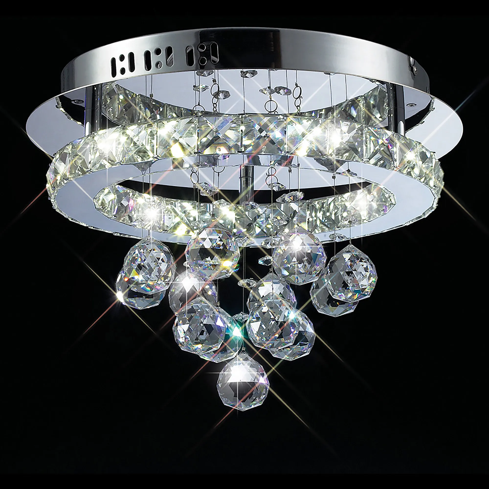 Galaxy Crystal Ceiling Lights Diyas Flush Crystal Fittings